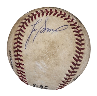 1986 Lee Smith Game Used/Signed Career Save #134 Baseball Used on 08/08/86 (Smith LOA)